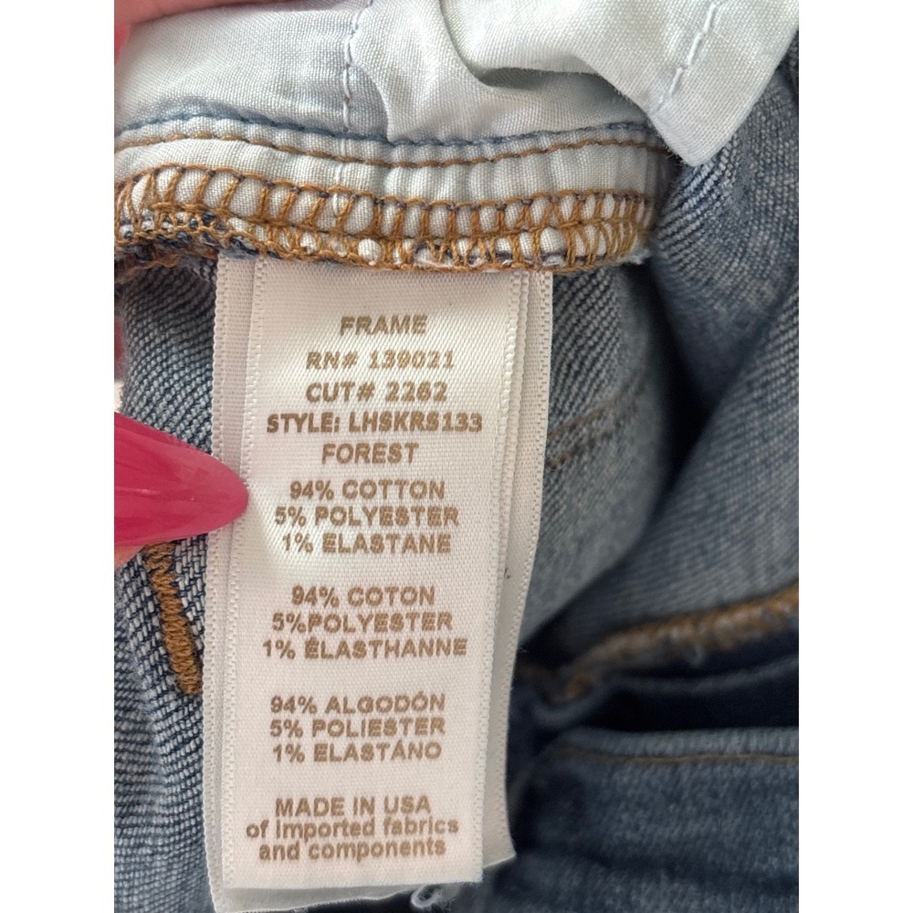 FRAME Denim Le High Skinny Jeans Medium Wash Raw Step Hem Size 29 - Picture 6 of 6